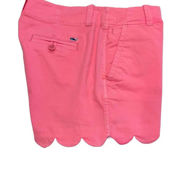 Vineyard Vines Shorts Womens Sz 4 Pink Mid Rise Scallop Hem Every Day Knockout - Picture 1 of 12